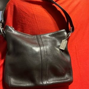 Classic Black Leather Coach